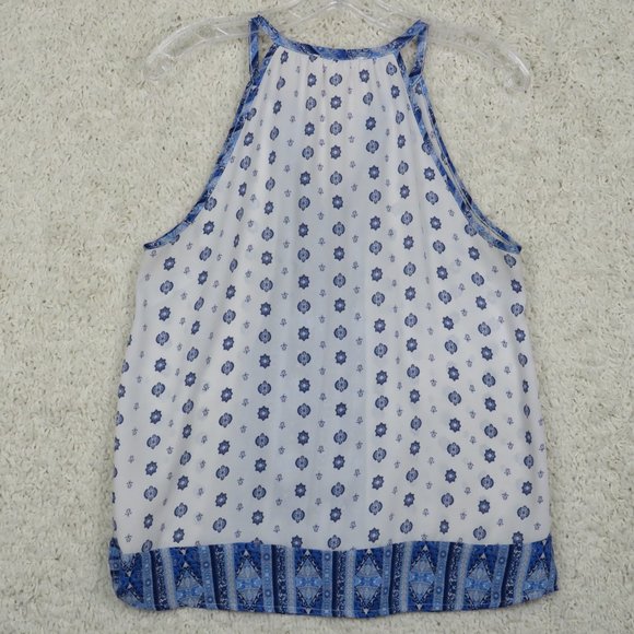 Pink Republic* Women's Camisole Sleeveless Split Neck Curved Hem Blouse~ Medium - Picture 6 of 11